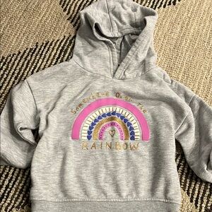 Gray Kids Hoodie with Rainbow Design